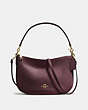 COACH®,CHELSEA CROSSBODY,Leather,Medium,Light Gold/Oxblood,Front View