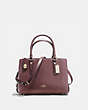 COACH®,BROOKLYN CARRYALL 28,Leather,Medium,Light Gold/Oxblood,Front View