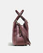 COACH®,BROOKLYN CARRYALL 28,Leather,Medium,Light Gold/Oxblood,Angle View