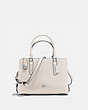 COACH®,BROOKLYN CARRYALL 28,Leather,Medium,Silver/Chalk,Front View