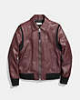 COACH®,ZIP FRONT BOMBER JACKET,Other,Maroon,Scale View