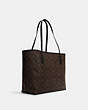 COACH®,CITY TOTE IN SIGNATURE CANVAS,pvc,X-Large,Everyday,Gold/Brown Black,Angle View