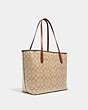 COACH®,CITY TOTE IN SIGNATURE CANVAS,pvc,X-Large,Everyday,Gold/Light Khaki/Saddle,Angle View