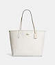 COACH®,CITY TOTE IN SIGNATURE CANVAS,pvc,X-Large,Everyday,Gold/Chalk/Glacierwhite,Front View