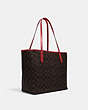 COACH®,CITY TOTE IN SIGNATURE CANVAS,pvc,X-Large,Everyday,Gold/Brown 1941 Red,Angle View