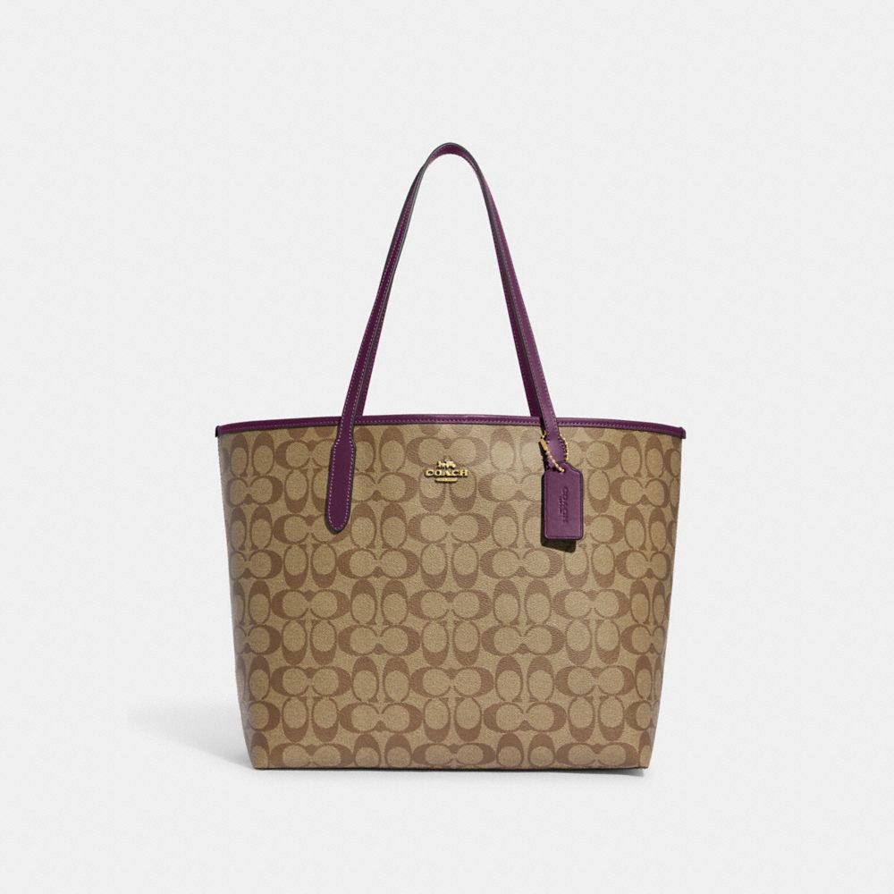 Coach signature city zip tote bag sale