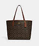 COACH®,CITY TOTE IN SIGNATURE CANVAS,pvc,X-Large,Everyday,Im/Brown/Redwood,Front View