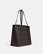 COACH®,CITY TOTE IN SIGNATURE CANVAS,pvc,X-Large,Everyday,Im/Brown/Dark Pine,Angle View