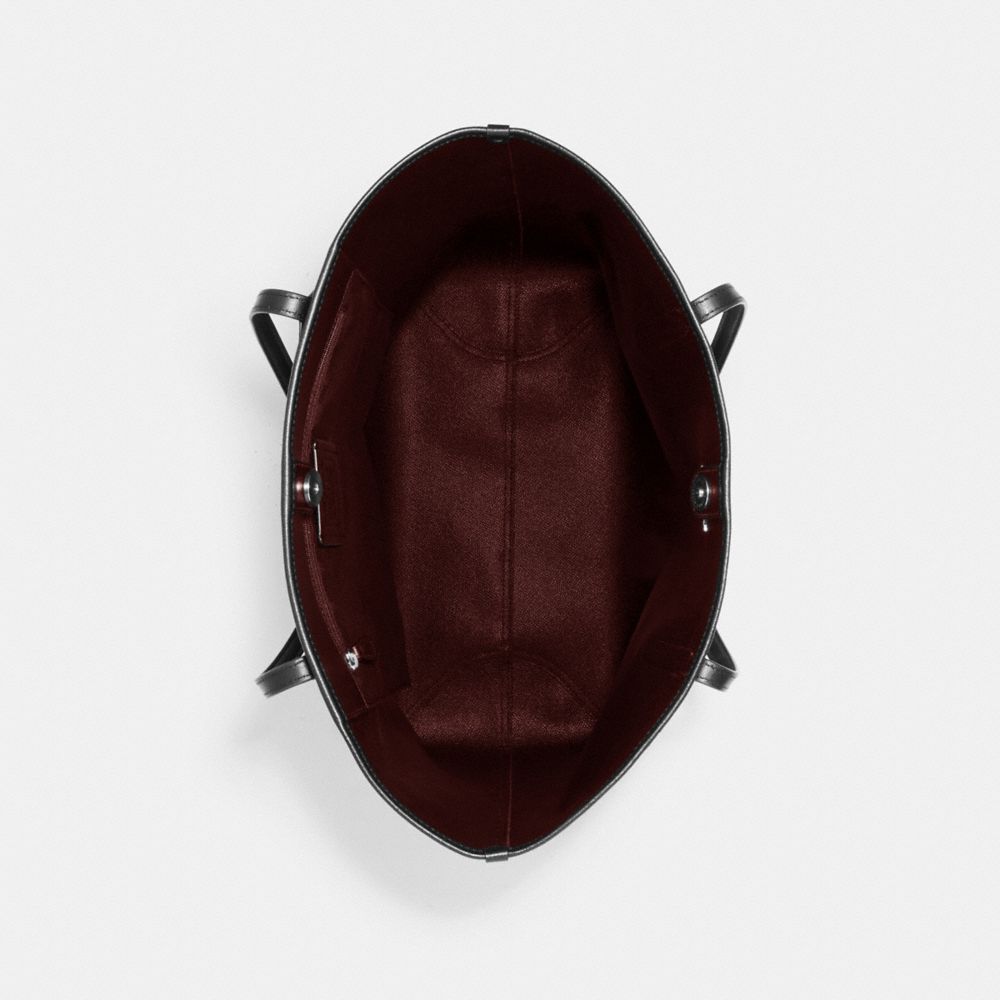 COACH®,SAC FOURRE-TOUT VILLE EN TOILE SIGNATURE,Toile exclusive,Argent/Graphite/Noir,Inside View,Top View