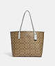 COACH®,CITY TOTE BAG IN SIGNATURE CANVAS,pvc,X-Large,Everyday,Silver/Khaki/Light Sage,Front View