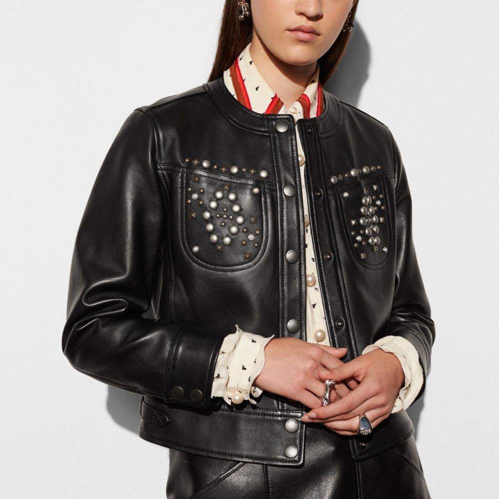 COACH®: Studded Leather Jacket