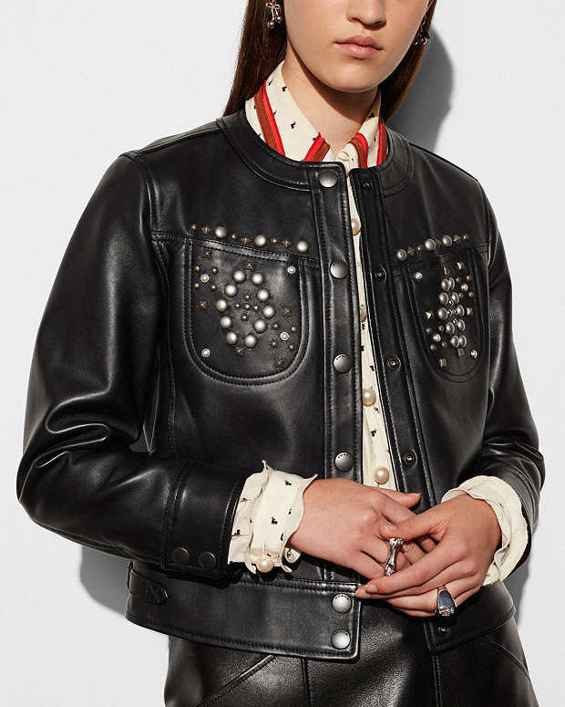 COACH®: Studded Leather Jacket