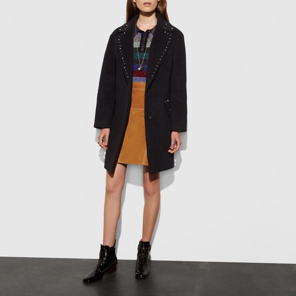 COACH Studded Wool Coat COACH