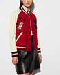 COACH®,CLASSIC VARSITY JACKET,wool,Red.,Front View