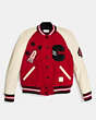 COACH®,CLASSIC VARSITY JACKET,wool,Red.,Scale View