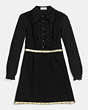 COACH®,DRESS WITH RUFFLES,Mixed Material,Black,Scale View