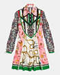 COACH®,LONG SLEEVE VICTORIAN PRINT DRESS,Mixed Material,Multicolor,Scale View