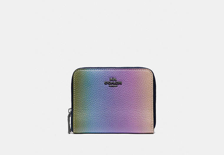 Small Zip Around Wallet With Ombre