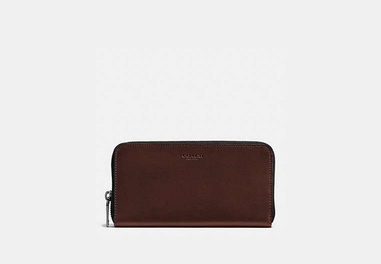 COACH®,ACCORDION WALLET,Leather,Mini,Mahogany brown,Front View