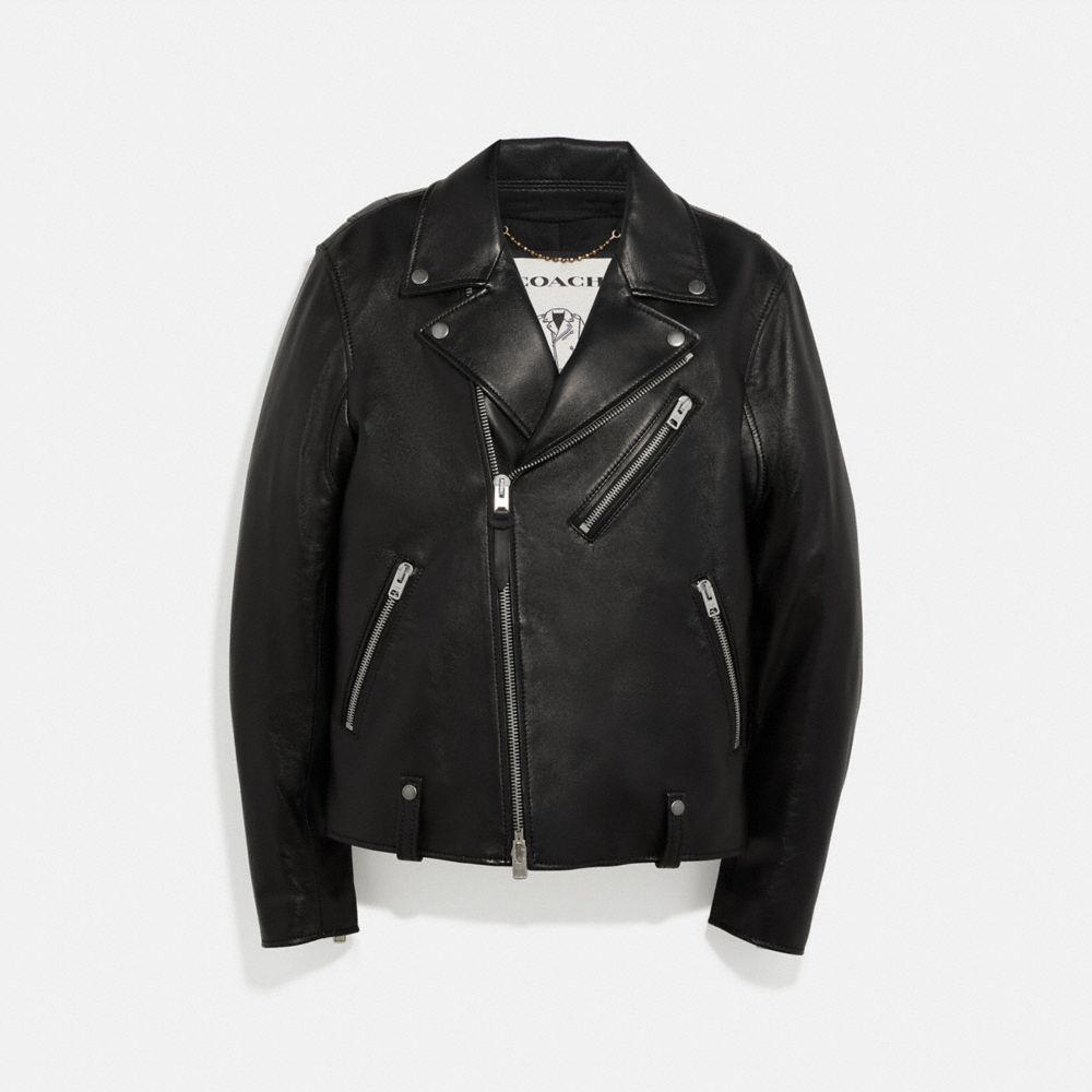 Coach leather outlet jacket