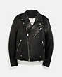 COACH®,LEATHER MOTO JACKET,Smooth Leather,Black,Front View