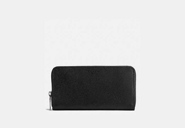 COACH®,ACCORDION WALLET,Leather,Black,Front View
