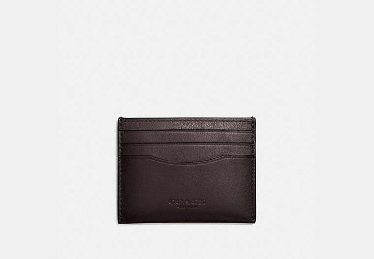 COACH®,CARD CASE,Smooth Leather,Chestnut,Front View