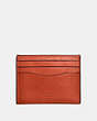 COACH®,CARD CASE,Smooth Leather,Deep Orange,Front View