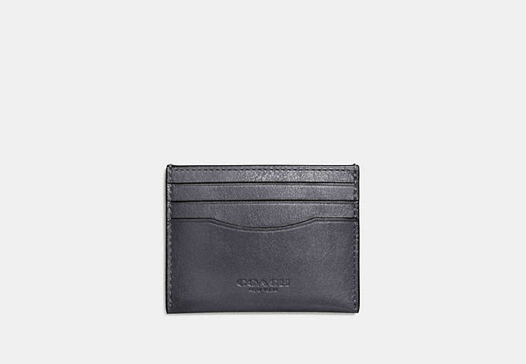 COACH®,CARD CASE,Smooth Leather,GRAPHITE,Front View