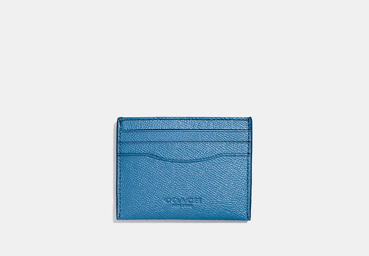 COACH®,CARD CASE,Leather,Blue Jay,Front View image number 0