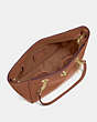 COACH®,TURNLOCK CHAIN TOTE 27,Leather,Medium,1941 Saddle/Light Gold,Inside View,Top View