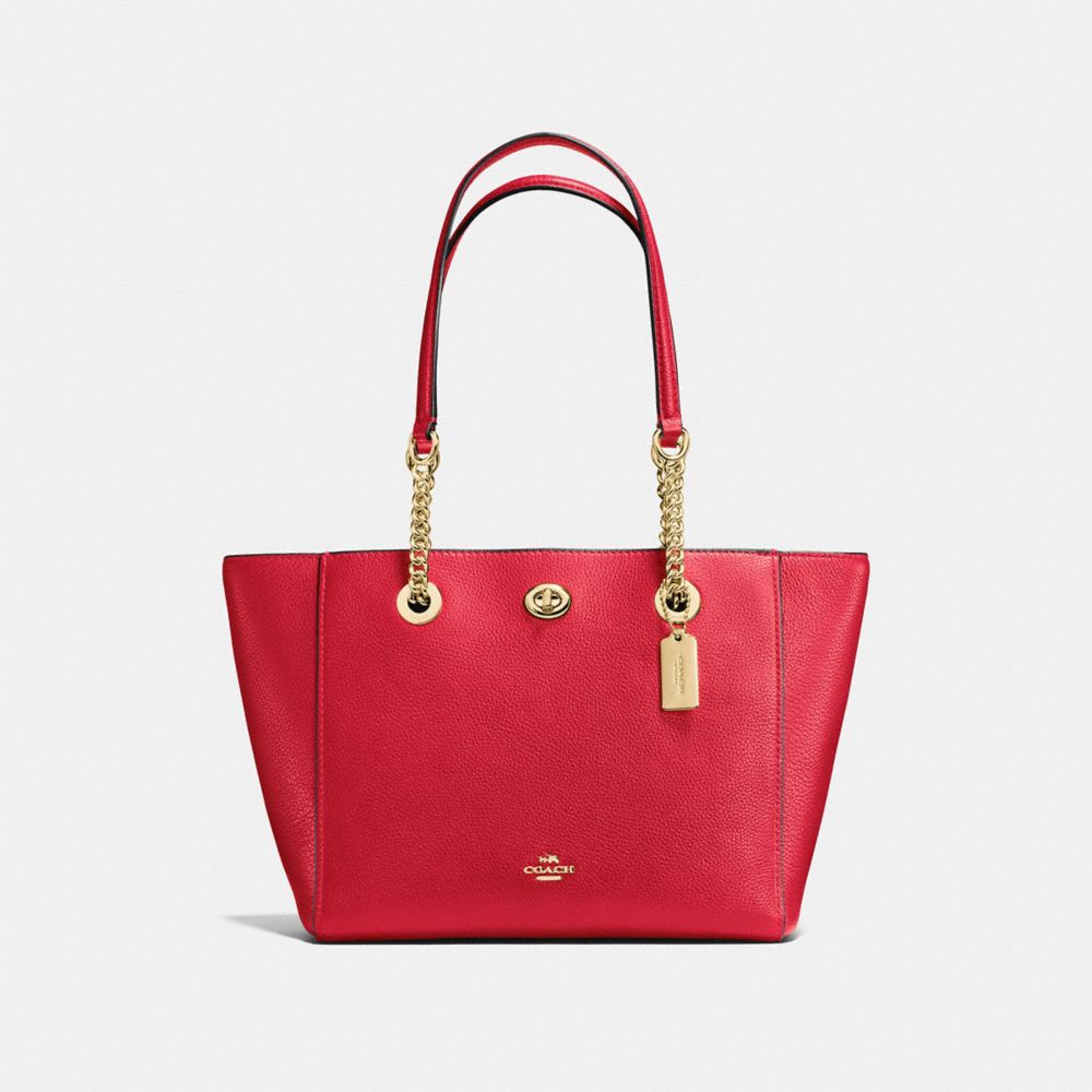 Coach turnlock tote oxblood deals