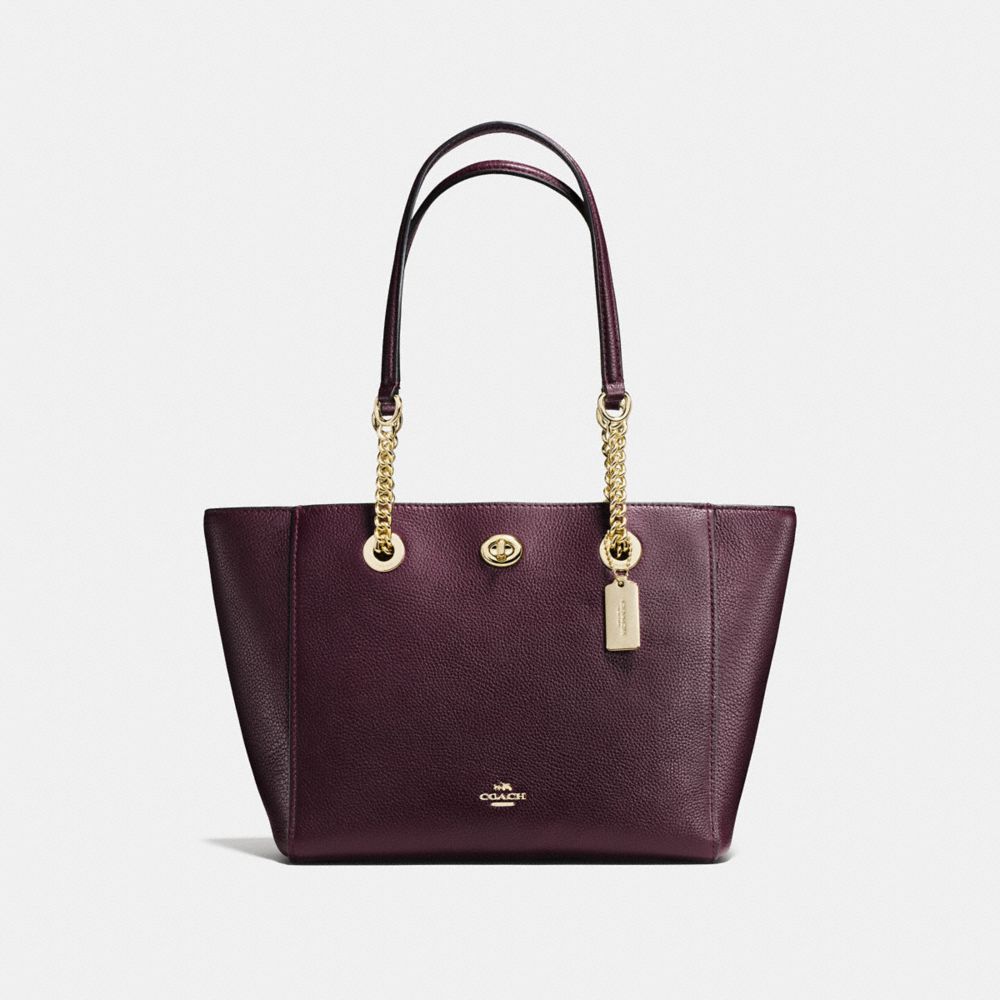 Turnlock chain tote 27 in signature leather new arrivals