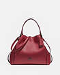 COACH®,EDIE SHOULDER BAG 28,Leather,Medium,Gunmetal/Washed Red,Front View