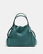 COACH®,EDIE SHOULDER BAG 28,Leather,Medium,Gunmetal/Dark Turquoise,Front View