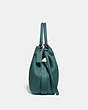 COACH®,EDIE SHOULDER BAG 28,Leather,Medium,Gunmetal/Dark Turquoise,Angle View