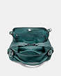 COACH®,EDIE SHOULDER BAG 28,Leather,Medium,Gunmetal/Dark Turquoise,Inside View,Top View