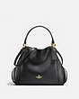 COACH®,EDIE SHOULDER BAG 28,Leather,Medium,Light Gold/Black,Front View
