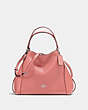 COACH®,EDIE SHOULDER BAG 28,Leather,Medium,Silver/Bright Coral,Front View