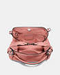 COACH®,EDIE SHOULDER BAG 28,Leather,Medium,Silver/Bright Coral,Inside View,Top View