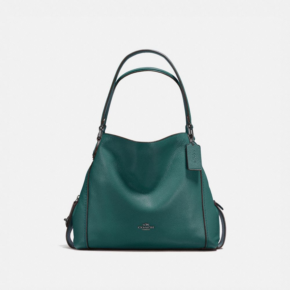 COACH®,SAC ÉPAULE EDIE 31,Cuir,Bronze Industriel/Turquoise Foncé,Front View