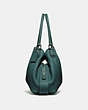 COACH®,EDIE SHOULDER BAG 31,Leather,Large,Gunmetal/Dark Turquoise,Angle View