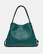 COACH®,EDIE SHOULDER BAG 31,Leather,Large,Gunmetal/Dark Turquoise,Back View