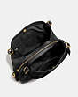 COACH®,EDIE SHOULDER BAG 31,Leather,Large,Light Gold/Black,Inside View,Top View