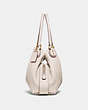 COACH®,EDIE SHOULDER BAG 31,Leather,Large,Chalk/Light Gold,Angle View