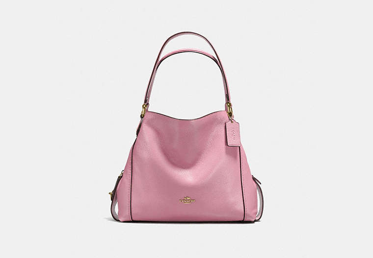 COACH®,EDIE SHOULDER BAG 31,Leather,Large,Light Gold/Rose,Front View