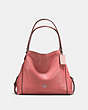 COACH®,EDIE SHOULDER BAG 31,Leather,Large,Silver/Bright Coral,Front View