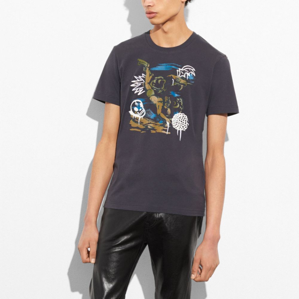 COACH®,T-SHIRT,Other,Black Wild Diver,Front View