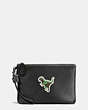 Varsity Patches Turnlock Wristlet 26 In Glovetanned Leather