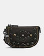 COACH®,POUCH WITH WESTERN RIVETS,Leather,Black Copper/Black,Front View